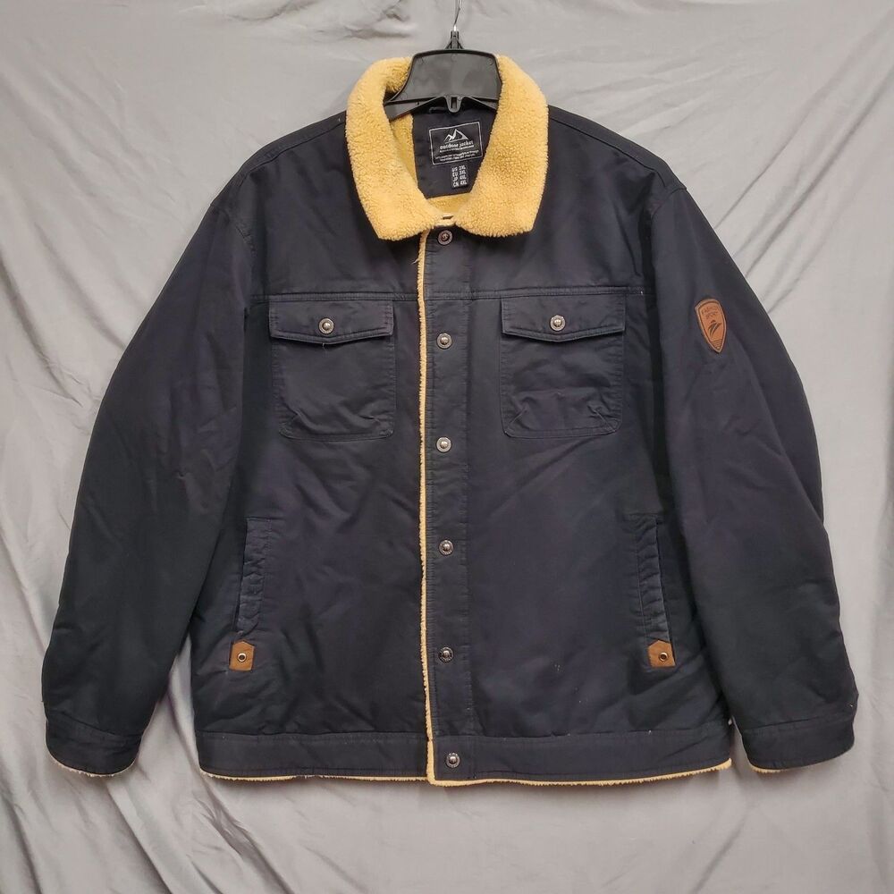 Men's Casual Winter Thick Warm Bomber Jacket Sherpa Fleece Lined Cargo Work Coat